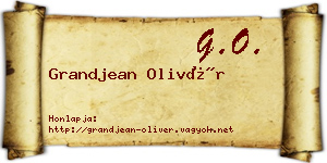 Grandjean Olivér névjegykártya